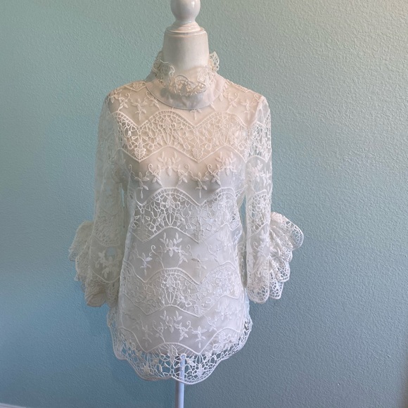 Ina Tops - INA White Lacy Top Brand New